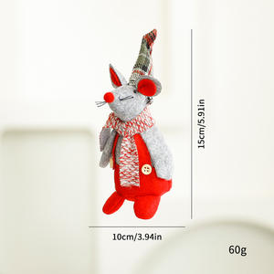 Venta caliente estilo de dibujos animados pequeño ratón adornos navideños ornamento venta al por mayor Navidad ratón muñeca estatuilla - Product Image 5