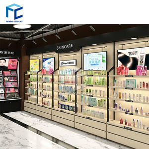 Custom MDF Wooden Cosmetic Stand Makeup Perfume Shop Design Display Cabinet Skin Care Products Multilayer <strong>Shelves</strong> - Product Image 6