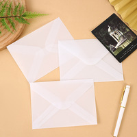 Enveloppes semi-transparentes en vélin givré avec logo personnalisé, sacs cadeaux transparents pour cartes de mariage et emballage de faux ongles