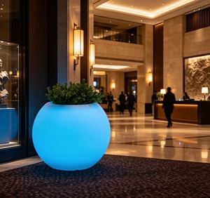 Pot de plante LED étanche rechargeable à changement de couleur avec télécommande, abat-jour dimmable, bol de plantation multicolore pour décoration extérieure - Product Image 2