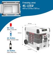 Nouveau réfrigérateur portable pour voiture FROZEN FCRS45 45L, réfrigérateur solaire, réfrigérateurs de camping, congélateur 12v pour caravane avec deux tables, extérieur