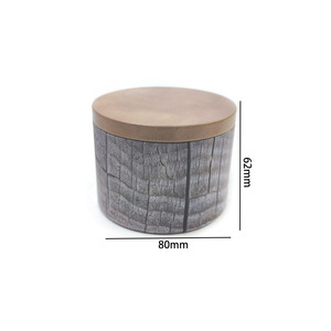 <span class=keywords><strong>Retro</strong></span> gỗ-hạt phong cách hương liệu nến <span class=keywords><strong>tin</strong></span> có thể một mảnh kéo dài nắp tinplate container - Product Image 5