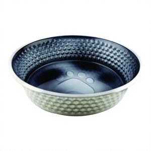 ชามอาหารสัตว์เลี้ยงโลหะสีดำด้านใน,ถ้วยพลาสติกใสสำหรับสุนัขแมวฯลฯ - Product Image 1