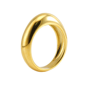 Zogxin Stainless Steel Fashion <b>Ring</b> Gold <b>Silver</b> Unisex Daily Wear Geometric Shape <b>Plain</b> Jewelry ZR839G - Product Image 5