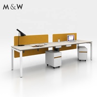 Bureau de travail extensible double face en métal au design moderne pour 2 personnes, poste de travail pour personnel avec taille personnalisée, usage commercial