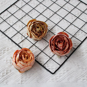 Artificial Round Peony Flower Head European <b>Vintage</b> Gift Box Wedding Home Decor Soft Decoration Model YMD-275 - Product Image 2