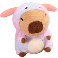 Peluche Capybara à tenue interchangeable, rembourrée en coton PP, poupée câline pour filles et enfants de 0 à 24 mois, mini cadeau pour la Saint-Valentin