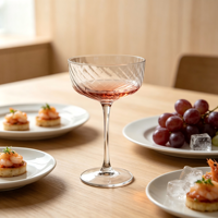 Verres à boisson modernes en verre gaufré pour eau, jus, bière, martini, vin, pour la maison, les mariages, les restaurants ou les bars, verre de qualité