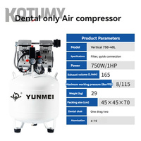 Petit compresseur d'air silencieux sans huile, pompe à air dentaire professionnelle