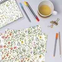 Papier de scrapbooking floral GF, 24 feuilles, motifs marguerites et feuilles, 30x30cm, pour journaux, fabrication de cartes, emballage de cadeaux