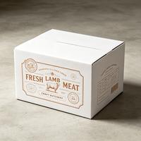 Boîte en carton ondulé blanc imprimée numériquement sur mesure, production en 72h, pour l'expédition de l'agneau frais, emballage imperméable