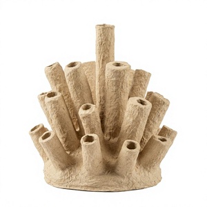 Florero Moderno Geométrico de Papel Maché con Múltiples Tubos, Maceta Escultural Hecha a Mano, Ligera, para Decoración de Interiores de Bodas y Salas de Estar - Product Image 1