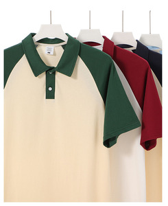 Polo de algodón al por mayor 200G manga raglán contraste color personalización bordado Polo para <span class=keywords><strong>hombre</strong></span> - Product Image 2