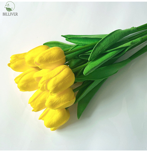 Noir 14 "Fleurs De Tulipes En Latex Artificielles Real Touch Faux Fleurs pour La Décoration De La Maison Fleurs Artificielles En Soie En Vrac Tulipe - Product Image 4