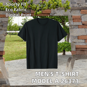 เสื้อยืดผู้ชายสีดำ ผ้าฝ้ายใยไผ่ คอกลม แขนสั้น ทรงหลวม สำหรับงานพิมพ์ลายตามสั่ง - Product Image 2