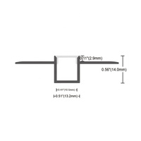 53x14MM, personnalisation pour barres de plafond, bandes d'éclairage, canal alu 1m 2m 3m, cloisons sèches encastrées, plâtre mural en aluminium led