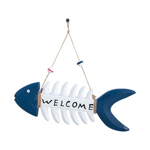 Décoration murale horizontale en bois style méditerranéen en forme d'arête de poisson, thème océan, pièce unique pour la maison - Product Image 4