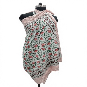 Premium Handmade Block Printed <b>Sarong</b>, Extra Large Ethical Fashion, Soft Cotton Pareo, 100% Cotton <b>Sarong</b> Beach Cover-up - Product Image 1