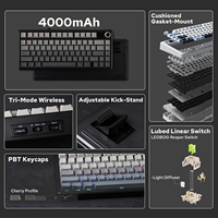 Teclado Mecánico Inalámbrico AULA F75 MAX con Pantalla Inteligente TFT, Montaje Gasket, Tri-Modo, RGB, Interruptores Intercambiables en Caliente, Teclado para Juegos con Acabado Cremoso