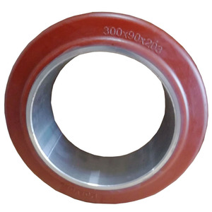 Roda PU 12'' Roda Penggerak Crane Roda Poliuretan Suku Cadang Ban Forklift dengan Hub Vulkollan 300x90x203 - Product Image 4