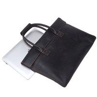 Nouveauté : Sac à bandoulière pour ordinateur portable en cuir véritable Crazy Horse, style rétro simple et vintage pour homme, sacoche durable
