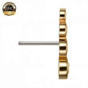 Giometal 18kt oro massiccio genuino diamante lunetta <span class=keywords><strong>Crescendo</strong></span> Top senza filettatura Daith elica Tragus Body Piercing gioielli - Product Image 2