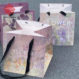 Bolsa con Boquilla Biodegradable Personalizada Baoren, Impresión de Flores Personalizada, Bolsa de Papel Ecológica Reutilizable y Reciclable para Ropa - Product Image 3