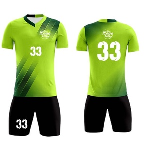 Maillot de football personnalisé à séchage rapide en Spandex/Polyester, imprimé par transfert thermique, tenue de football colorée pour adultes, respirante et personnalisable - Product Image 1