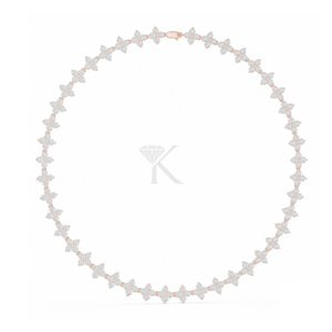 Collar de tenis con racimo de tréboles de diamante, chapado en plata, con diseño floral natural, de cuatro hojas cultivadas en laboratorio, estilo eternidad, de lujo nupcial - Product Image 5