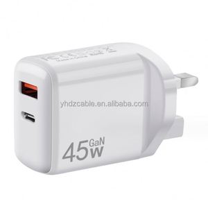 45W Type-C PD+QC3.0 5V/3A Travel Universal <b>Adapter</b> with 1 USB + 1 Type-C Port Mobile Phone Charger for Fireproof - Product Image 3