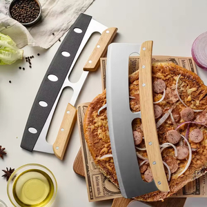 Couvre-couteau à pizza en plastique à glissière ondulée rose, ensemble élégant avec logo, plateau orange et scie électrique de qualité supérieure - Product Image 6