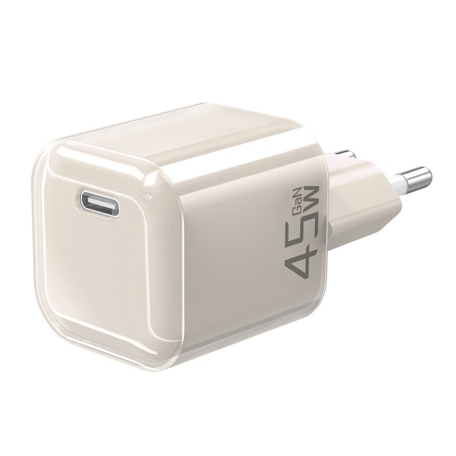 45W GaN PD Fast Charger EU Plug Type-C Port Transparent Cover Mini Portable Wall Power Charger Adapter