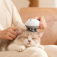 Masseur Électrique Intelligent pour Tête de Chat, Masseur pour Animaux de Compagnie Étanche en ABS+Silicone, Rechargeable Automatiquement, Classique, Moderne, Écologique, Idéal pour les Voyages