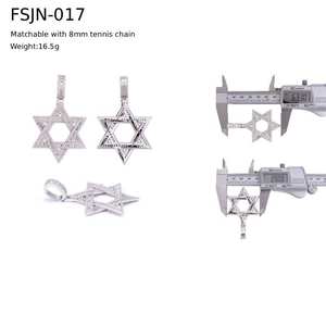 Passe Diamante <span class=keywords><strong>Tester</strong></span> Seis Apontou Estrela Iced Out Pingente de Prata 925 VVS Moissanite Hip Hop Jóias Pingente GRA Certificação - Product Image 5