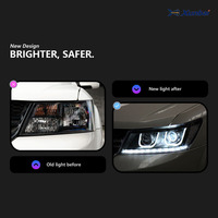 Conjunto de Faros Delanteros con Proyector HID y Luces LED Dobles en Forma de U, Lámpara Modificada Compatible con Dodge Journey 2009-2016 SUV, Piezas de Mejora para Automóviles