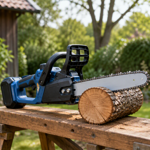 Scie à chaîne sans fil 20V, moteur sans balais, scie à chaîne électrique de 12 pouces avec batterie pour la coupe du bois, l'élagage des arbres, les travaux de jardinage - Product Image 2