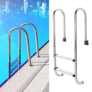 Pasamanos de 2 escalones para nadar al aire libre, escalera de marco de piscina de acero inoxidable, escalones, tobogán de piscina enterrado, escalera de piscina con Barrie - Product Image 1