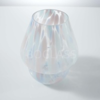Lampe de chevet BO-GLASS, style moderne asiatique, lampe de chevet postmoderne en forme de champignon, abat-jour en verre ovale fait à la main, écologique, pour l'intérieur