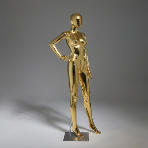 Maniquí Femenino de Plástico Cromado de Lujo con Cabeza de Alambre Metálico para Tiendas de Moda - Product Image 6