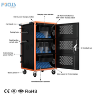 Chariot de recharge pour ordinateurs portables, 36 ports USB-C, armoire de charge pour tablettes, chariot intelligent à roulettes en acier sécurisé avec certification CCC CE