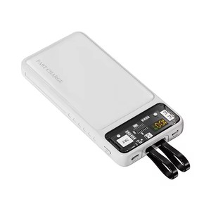 Banco de Energía Portátil de 10000mAh con Cable Integrado, Cargador Portátil de Carga Rápida de 22.5W, Banco de Energía Transparente, Batería Externa para Teléfono Inteligente - Product Image 3