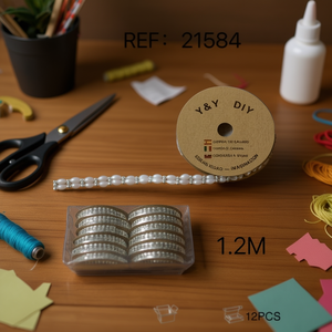 1,2 m de cordons faits à la main à double rangée avec perles ovales pour fournitures d'artisanat - Product Image 3