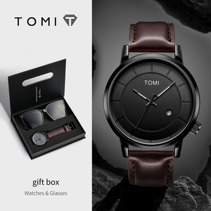 Nuevo Reloj <span class=keywords><strong>de</strong></span> Cuarzo TOMI 2026, Juego <span class=keywords><strong>de</strong></span> 2 Piezas, Casual y Moderno <span class=keywords><strong>para</strong></span> <span class=keywords><strong>Hombre</strong></span>, con Correa <span class=keywords><strong>de</strong></span> Cuero, Esfera Redonda <span class=keywords><strong>Grande</strong></span> y Calendario, en <span class=keywords><strong>Caja</strong></span> <span class=keywords><strong>de</strong></span> <span class=keywords><strong>Regalo</strong></span> - Product Image 1
