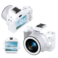 Kamera Digital Mini 2K 48MP terbaru dengan perbesaran 16X anti-guncangan elektronik, layar IPS 2 ", desain gaya DSLR ringkas untuk Vlog