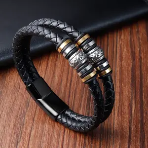 Bracelets en cuir pour hommes bon marché avec le meilleur prix bijoux mode pour hommes bracelet en cuir pour hommes en gros directement