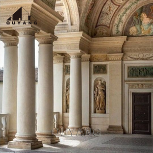 Quyang Biệt Thự Xây Dựng Lối Vào Trang Trí Phong Cách Châu Âu Thanh Lịch Đá Tự Nhiên Vòng Trụ Cột Đá Cẩm Thạch La Mã Cột Cho Nhà - Product Image 6