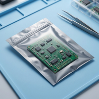 Sac de protection antistatique ESD avec fermeture éclair, sac en plastique CPP argenté métallisé refermable pour HDD, SSD ou autres appareils électroniques