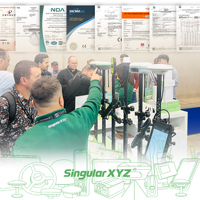 SingularXYZ E1 Receptor GNSS RTK GPS Base y Móvil 1408 Canales 15KM UHF IMU Instrumento de Topografía con Permisos Permanentes