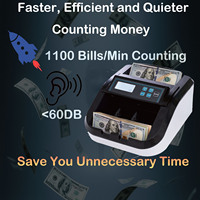 Compteur de billets H-308 - Mode par lots, avec écran LCD, détection UV/MG/IR, comptage de valeur 1100 pièces/min