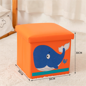 Otomana Plegable con Espacio de Almacenamiento, Asiento Acolchado de Espuma, Reposapiés de Cuero Sintético para Niños - Product Image 2